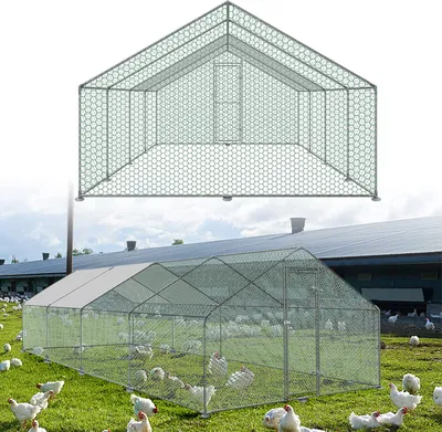 Produktbild von ACXIN Hühnerstall 3 x 8 x 2m Freilaufgehege Hühnerstall Tür mit Schloss Hühnerhaus Verzinkter Stahlrahmen Beschichtetes PE-Schattendach für Hühnerkäfig