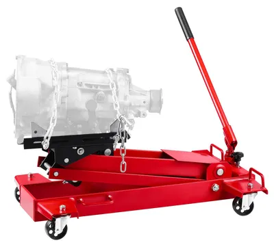 Image de Cric hydraulique SucceBuy à profil bas, capacité de charge de 1 tonne, hauteur de levage de 18,5 à 70 cm et roues pivotantes à 360°, pont élévateur robuste pour garage et atelier, rouge