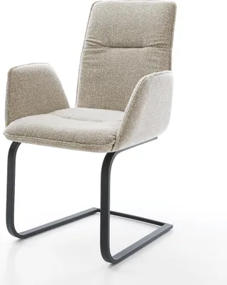 Produktbild von DELIFE Freischwinger Vinja-Flex Webstoff Soft Beige Freischwinger flach Schwarz