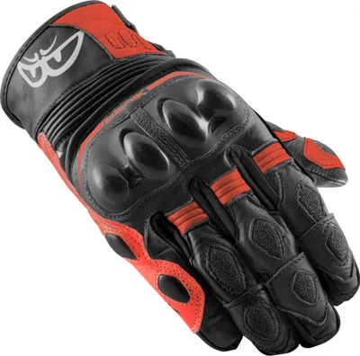 Image de Gants de moto Berik Nador, noir/rouge-néon, S