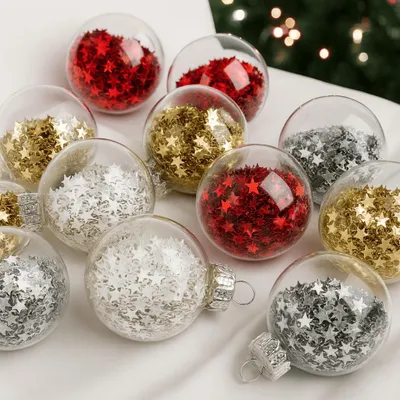 Produktbild von 24er Set Weihnachtskugeln Glas Mini Christbaumkugeln Christbaumschmuck Tischdeko