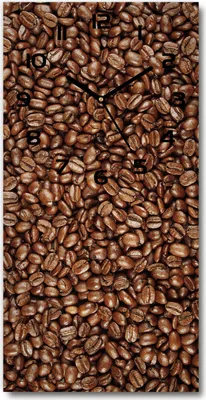 Produktbild von Wanduhr aus Glas – 30x60 cm - Glasbild - Glasuhr - Gehärtetes Glas -Körner Kaffee