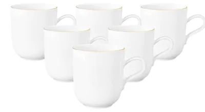 Produktbild von Seltmann Weiden Liberty Goldrand Henkelbecher 400 ml 6er Set