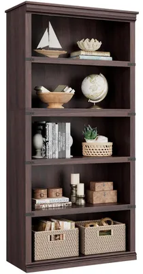 Produktbild von Bücherregal Landhausstil 5 Ebenen 171,2 cm Dunkelkirsche Massivholz 80 cm
