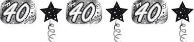 Produktbild von XXL Geburtstags Banner Schwarz und Silber 40. Geburtstag