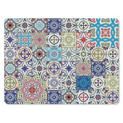Produktbild von MuchoWow® Mauspad Mousepad Blumen - Muster - Grün - Blau 23x19 cm - Mousepads - Maus Mat - Pad - Mausunterlage - Schreibtischunterlage - Mauspad