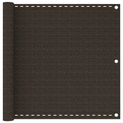 Imagen del producto de Living Store: Protector para balcón, color marrón, 90 x 600 cm, fabricado en HDPE