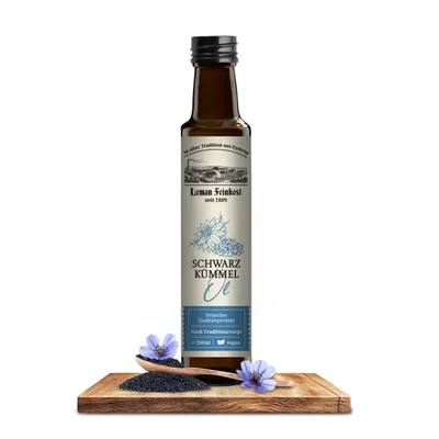 Produktbild von Schwarzkümmelöl Leman 250ml-Mühlenfrisch kaltgepresstes Black Seed Oil aus Nigella Sativa – Gefiltert, hoher Thymochinongehalt