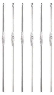 Häkelnadeln 6er-Set, Edelstahl, 1,9 mm, DIY-Garn