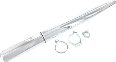 Produktbild von Simson Auspufftopf vollständig, verchromt, Ø28 mm, inklusive aller Schellen - SR50, SR80
