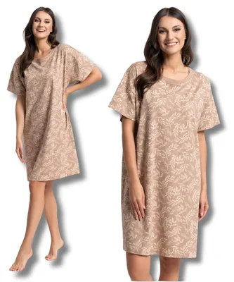 Produktbild von Moraj Damen Nachthemd Nachtshirt – Beige, Größe M, bequem