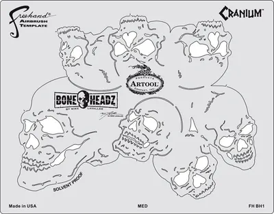 artool - Bone Headz Schablonen-Set ,,Cranium' 200 468