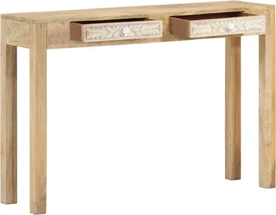 Obrázok produktu pre vidaXL Konzolový stolík 110x30x75 cm Bielené masívne mangové drevo