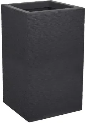 Image de Bac à Fleurs Carré Haut, 30 cm, EDA Graphit Up, 36 L, 29,5 x 29,5 x H49,5 cm, Gris Anthracite
