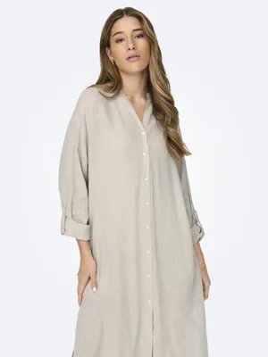 Produktbild von ONLY Hemdblusenkleid für Frauen mit Leinen, TOKYO, M
