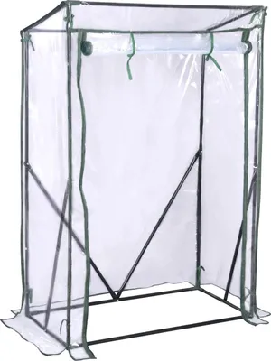 Produktbild von Tomaten-Gewächshaus - Mini-Gewächshaus - 100×50×150 cm - PE-Folie & Stahlrohrrahmen - UV-beständig - Reißfest - Stabil - Größe M - Weiß/Transparent