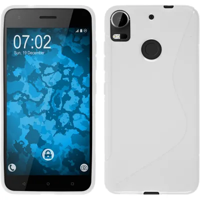 Produktbild von PhoneNatic Case kompatibel mit HTC Desire 10 Pro - weiß Silikon Hülle S-Style + 2 Schutzfolien