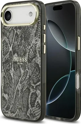 Produktbild von Guess Python Muster MagSafe Hülle iPhone Air Schwarz