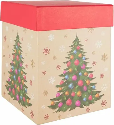 Produktbild von Idena Geschenkbox Weihnachten Tannenbaum mehrfarbig 18x18x22,5cm