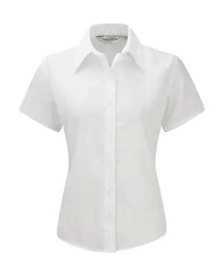 Produktbild von Russel Damen Business Oberteil Bluse T-Shirt Slim Shirt kurzarm, Größe:M (38), Farbe:Weiß