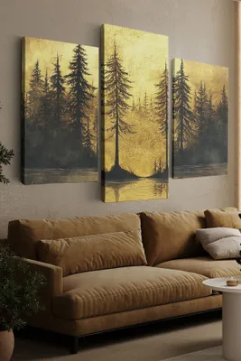 Produktbild von Wallity, Ersycnvs3Asm7, Dekoratives Leinwandgemälde (3 Teile), Mehrfarbig, 100 % LEINWAND, 40 x 60 cm