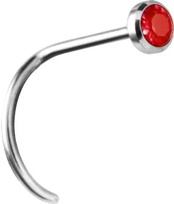 Produktbild von Nasenpiercing Titan G23 Mit Kristall Elements 0,8mm Nasenstecker - Rot