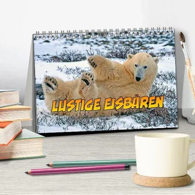 Produktbild von Lustige Eisbären (Tischkalender 2026 DIN A5 quer), CALVENDO Monatskalender