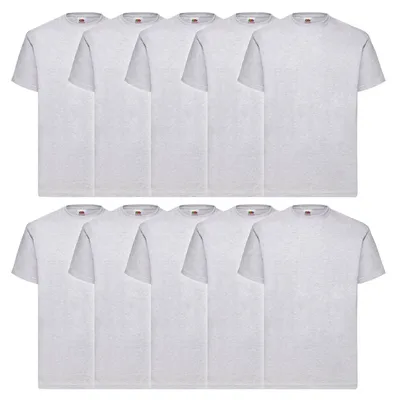 Produktbild von 10er Pack Fruit of the Loom Valueweight T-Shirt Farbe: graumeliert Größe: 5XL