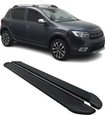 Image de Marchepieds latéraux pédale pour Dacia Sandero Stepway 2021-2025 Noir Aluminium