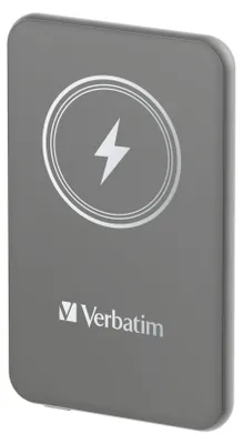 Obrázok produktu pre Verbatim Charge 'n' Go, 5000 mAh, Lítium polymér (lipo), Quick Charge 3.0, Bezdrôtové nabíjanie, Šedá