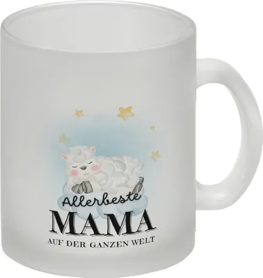 Produktbild von Allerbeste Mama der Welt Glas Tasse mit Lamm