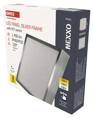 LED svítidlo NEXXO broušený nikl, 22,5 x 22,5 cm, 21 W, teplá/neutrální bílá