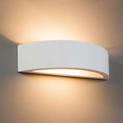 Produktbild von Lindby Modern Grundlegende Wandlampe weißer Putz - Konstantin / Innenbeleuchtung / Wohnzimmerlampe / Schlafzimmer / Küche Gips /Stahl /Glas Rund /Andere LED geeignet E14 Max. 1 x 40 Watt