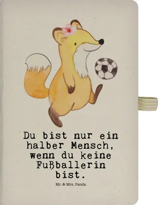 Produktbild von Mr. & Mrs. Panda Journal Fußballerin Herz - Transparent - Geschenk, Skizzenbuch, Reisetagebuch, Tagebuch, Kladde, Fußballspruch, Glücksbringer, Fußballwitz, Fußballspiel