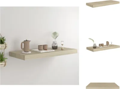 Obrázok produktu pre vidaXL Plávajúca nástenná polica dubová 60x23,5x3,8 cm MDF - Nástenné police