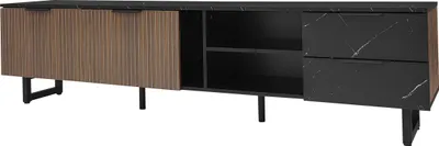Obrázok produktu pre Fortuna Lai 200 cm TV skrinka s čiernym mramorovým vzhľadom (nie je kompletný produkt)