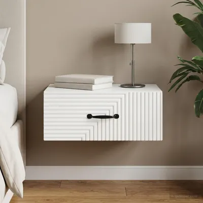 Immagine prodotto di vidaXL Comodino da parete bianco 49 x 34,5 x 20 cm in materiale derivato dal legno