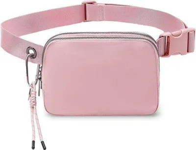 Produktbild von Unyqoos® Damen Gürteltasche – wasserabweisende Nylon-Bauchtasche, Brust- & Crossbody-Design mit verstellbarem Gurt, leicht, rosa, 18,5 × 3,3 × 12 cm