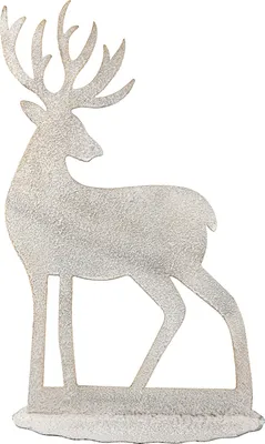 Produktbild von Gilde Standrelief, Hirsch, "Yukon", Metall, grau, , L. 15 cm, B. 41 cm, H. 58 cm  69820