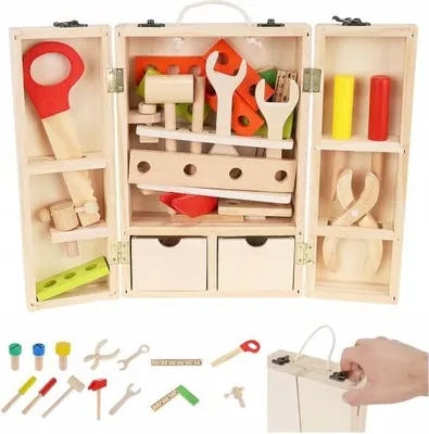 Produktbild von Holzspielzeug Werkzeugschrank Kinder ab 3 Jahren Kinder Werkzeug
