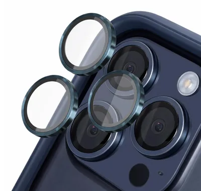 Produktbild von Rhinoshield, Kratzfeste stoßfeste Kamerafolie für iPhone 15 Pro / Pro Max, Blau