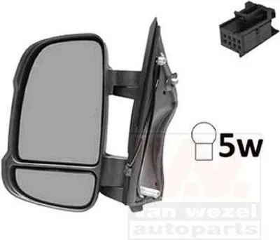 Produktbild von Van Wezel Außenspiegel links manuell für Citroen Fiat Peugeot