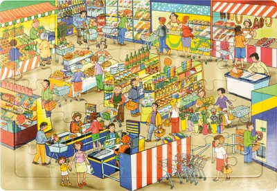 Produktbild von EDUPLAY 120405 Puzzle Markt, bunt, 35-teilig (1 Set)