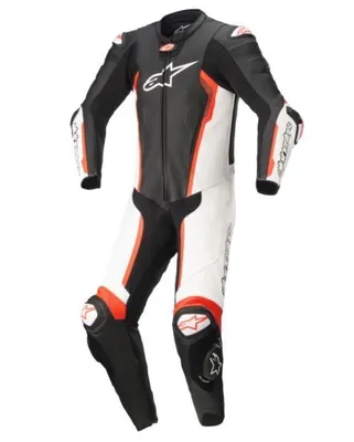 Zdjęcie produktu dla 1-częściowy skórzany kombinezon motocyklowy Alpinestars Missile V2, czarny/biały/czerwony, 48