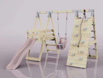Produktbild von OutdoorToys Klettergerüst Hummel aus Holz in Rosa Altrosa