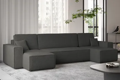 Zdjęcie produktu dla Sofa w kształcie U BEST narożnik tkanina Abriamo grafitowy