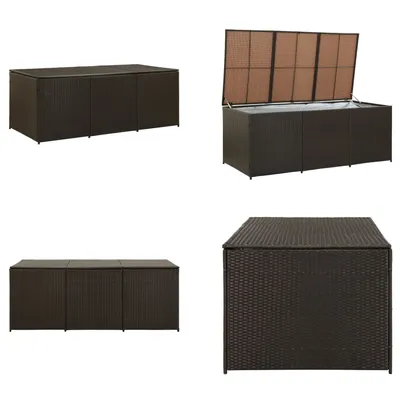 Produktbild von vidaXL Gartenbox Poly Rattan 180x90x70 cm Braun - Gartenbox - Gartenboxen - Gartentruhe - Gartentruhen