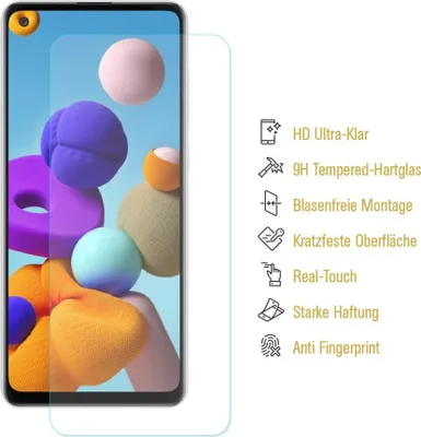 Produktbild von 3x 9H Panzerglas für Samsung Galaxy A21s Displayschutz Panzerfolie Schutzfolie Hartglas Schutzglas Displayglas Tempered Glasfolie Sicherheitsglas Echtglas