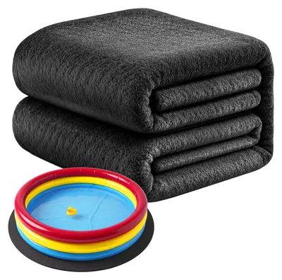 Produktbild von Relaxdays Poolunterlage, Ø 2 m Filzmatte, Pool Bodenschutz, rutschhemmend, zuschneidbar, langlebig, Poolmatte, schwarz