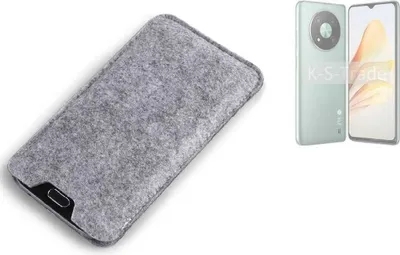 Produktbild von K-S-Trade Filz Handyhülle kompatibel mit ZTE XiaoXian 50 Schutzhülle Filztasche Filz Tasche Case Sleeve Handy Hülle Filzhülle grau